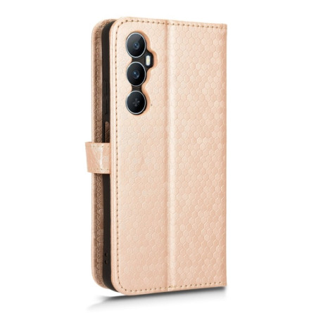 Чехол-книжка Honeycomb Dot для Realme C65 4G - золотой