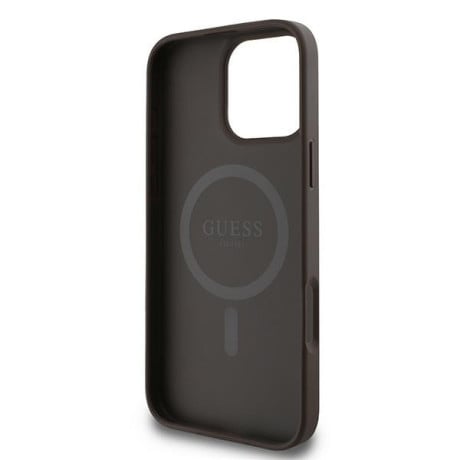 Оригинальный чехол Guess 4G Ring Classic Logo MagSafe для iPhone 16 Pro - Brown