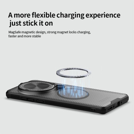 Противоударный чехол NILLKIN CamShield Prop MagSafe Magnetic Translucent на OnePlus 13 - черный