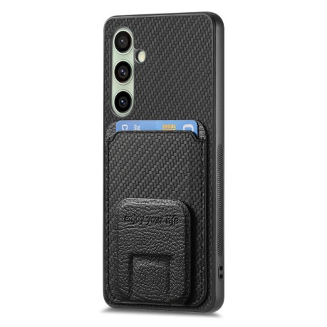 Противоударный чехол Carbon Fiber Card Bag для Samsung Galaxy A36 - черный