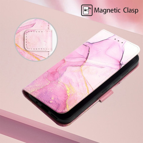 Чехол-книжка PT003 Marble Pattern для Xiaomi Poco C40/Redmi 10c - фиолетовый