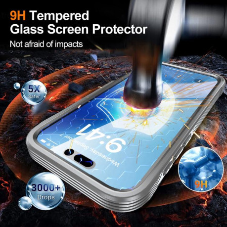 Двосторонний противоударный чехол Life Waterproof MagSafe Magnetic Rugged для iPhone 17 Pro - серый