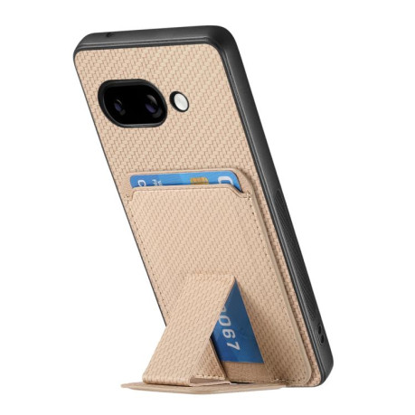 Противоударный чехол Carbon Fiber Card Bag для Google Pixel 9a - хаки