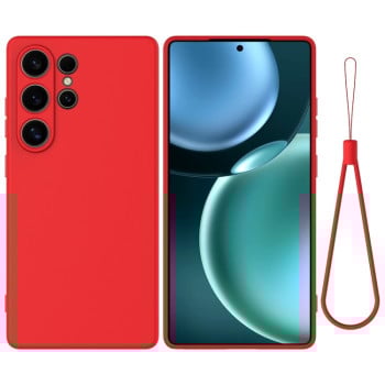 Силиконовый чехол Solid Color Liquid Silicone на Samsung Galaxy S25 Ultra 5G - красный