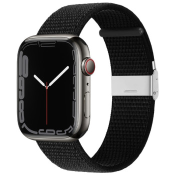 Ремінець Metal Buckle Nlyon Strap для Apple Watch 10 42mm/Series 8/7 41mm / 40mm / 38mm - чорний