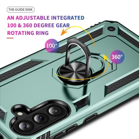 Противоударный чехол HMC 360 Degree Rotating Holder на Samsung Galaxy A36 5G - зеленый