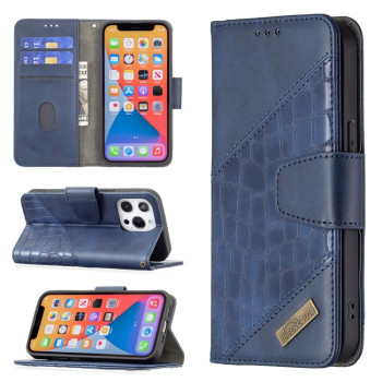 Чохол-книжка Matching Color Crocodile Texture на iPhone 13 Pro Max - синій