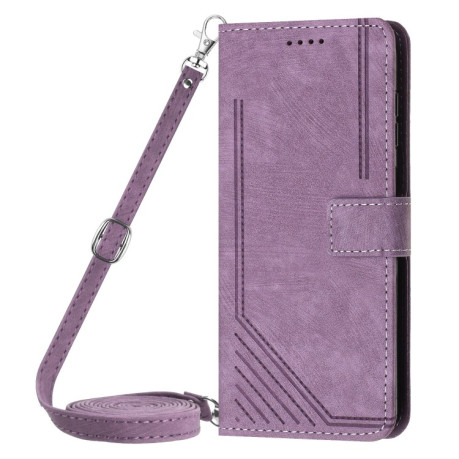Чехол-книжка Skin Feel Stripe Pattern для Infinix Smart 8 - фиолетовый