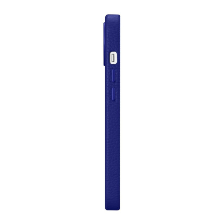 Шкіряний чохол iCarer Litchi Premium для iPhone 14/13 - темно-синій