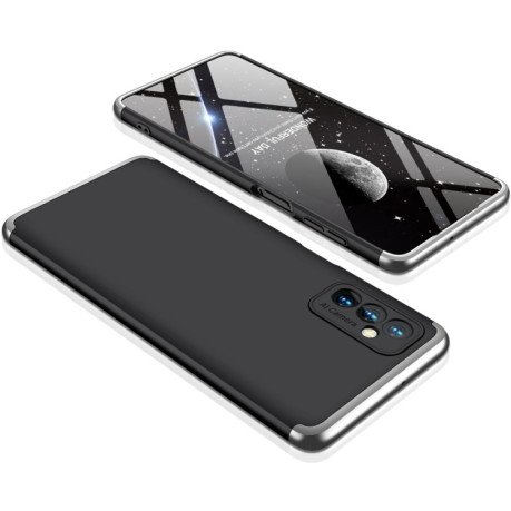 Противоударный чехол GKK Three Stage Splicing на Samsung Galaxy M52 5G - черно-серебристый