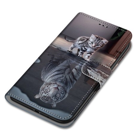Чехол-книжка Coloured Drawing Cross для Xiaomi Redmi 10 - Cat Becomes Tiger