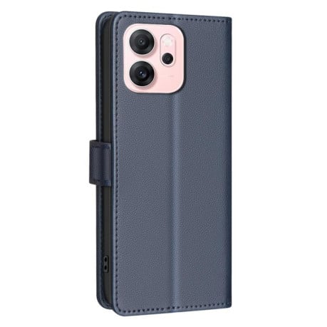 Чехол-книжка Litchi Texture RFID Anti-theft Leather на OPPO Reno14 F 5G - синий