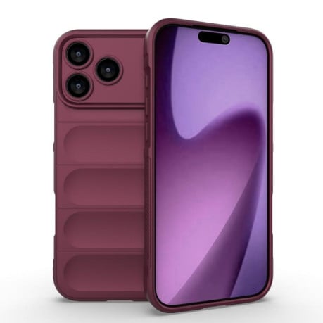 Силіконовий чохол Magic Flannel на iPhone 17 Pro Max – винно-червоний