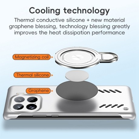 Противоударный чехол Ice Feeling Cooling MagSafe Magnetic для Xiaomi 15 - черный