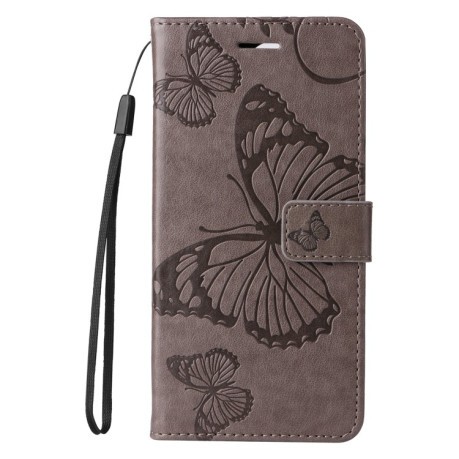 Чохол-книжка Embossed Butterfly для Xiaomi Redmi 14C 4G/Poco C75/Redmi A4 5G - сірий