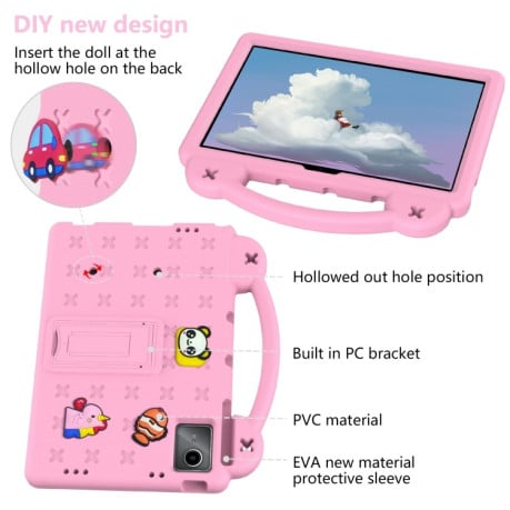 Противоударный чехол EVA Handle Kickstand Children для Xiaomi Redmi Pad SE - розовый