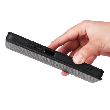 Чехол-книжка Carbon Fiber Texture на Xiaomi Redmi 14C 4G/Poco C75/Redmi A4 5G - черный