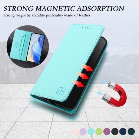 Чехол-книжка Retro Skin Feel Business Magnetic на OnePlus Ace 5 Racing — мятный
