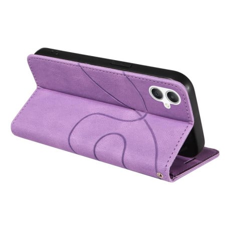 Чохол-книжка Dual-color Splicing Flip Leather на Samsung Galaxy A07 5G - фіолетовий