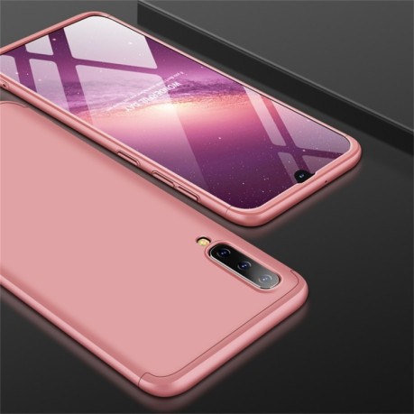 Противоударный 3D чехол GKK Three Stage Splicing Full Coverage на Samsung Galaxy A50/A30s/A50s- розовое золотой