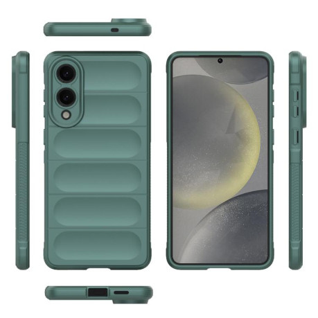 Силиконовый чехол Magic Flannel для Samsung Galaxy S25 Edge 5G - зеленый