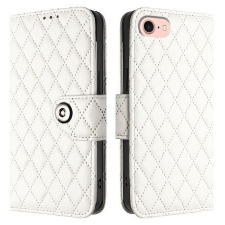 Чохол-книжка Rhombic Texture Flip Leather для iPhone 16e - білий