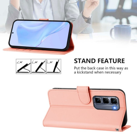Чехол-книжка Skin Feel Solid Color Leather для Infinix Hot 50 Pro+ - розовый