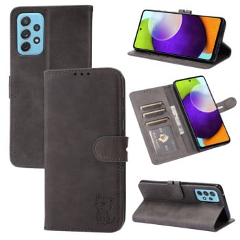 Чехол-книжка Happy Cat Pattern для Samsung Galaxy A23 4G - серый