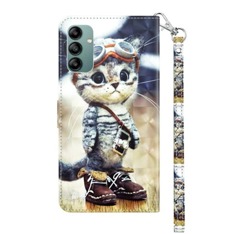 Чохол-книжка 3D Painting Leather для Samsung Galaxy A04s - Naughty Cat