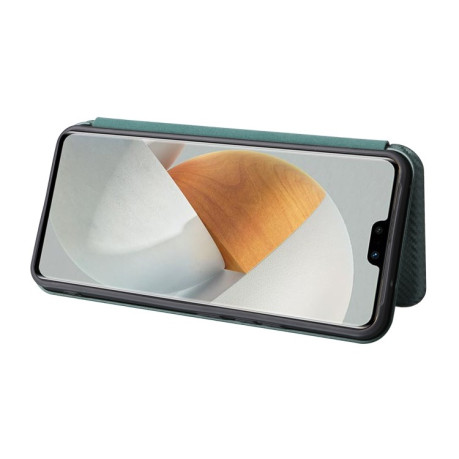 Чехол-книжка Carbon Fiber Texture на Vivo S12 5G/V23 5G - зеленый