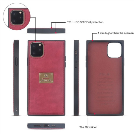 Чехол-кошелек POLA Multi-function Fashion для iPhone 11 Pro Max - красный