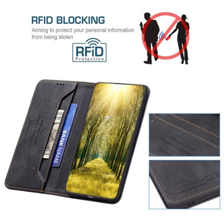 Чехол-книжка RFID Blocking на Xiaomi 12T / 12T Pro / Redmi K50 Ultra - черный