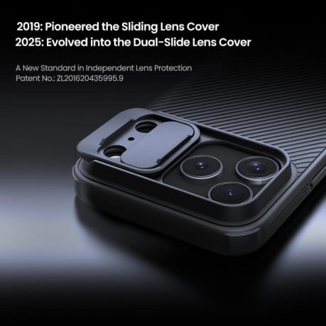 Чехол NILLKIN CamShield Pro со шторкой на камеры на iPhone 17 Pro Max - синий