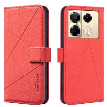Чехол-книжка Geometric Pattern RFID Leather для Infinix Note 40 Pro 4G / 40 Pro+ 5G - красный
