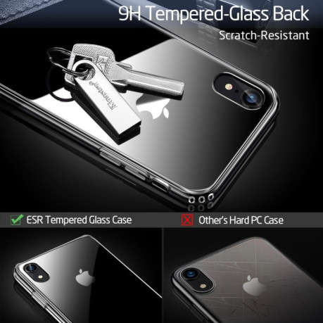 Противоударный стеклянный чехол ESR Mimic Series на iPhone XR-прозрачный