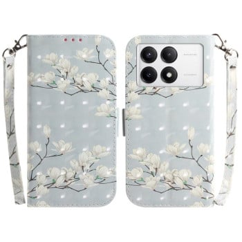 Чохол-книжка 3D Colored Horizontal Flip Leather для Xiaomi Poco F6 Pro - Magnolia