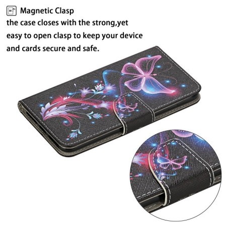 Чохол-книжка Colored Drawing Pattern для Samsung Galaxy S24 FE 5G - Butterfly