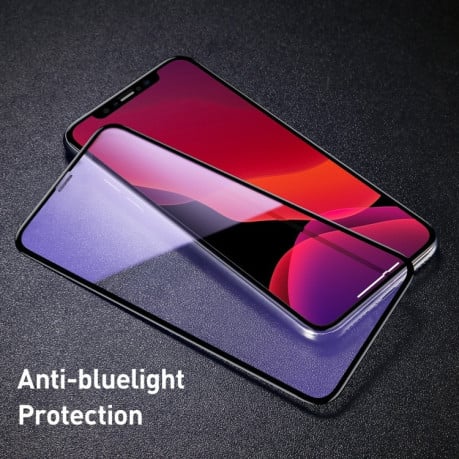 3d защитные стекла 2 PCS Baseus 0.3mm Anti Blue-ray на iPhone 11- черные