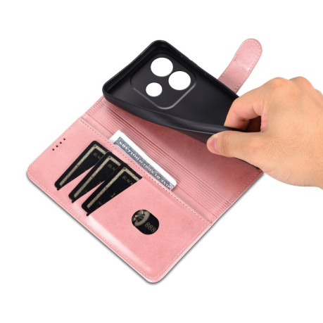 Чехол-книжка AZNS Skin Feel Calf Texture для Xiaomi Redmi Note 14 5G - розовое золото