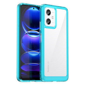 Противоударный чехол  Colorful Acrylic Series с цветной силиконовой боковиной на Xiaomi Redmi Note 12 5G Global/Note 12 China/Poco X5 - синий