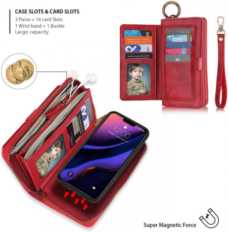 Кожаный чехол-клатч Pola на iPhone 11 Pro - красный