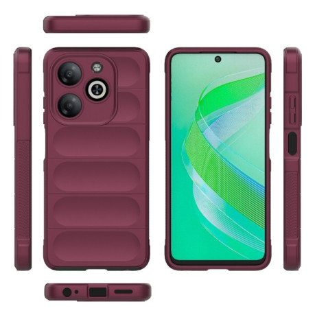 Силиконовый чехол Magic Flannel для Infinix Smart 8 - винно-красный
