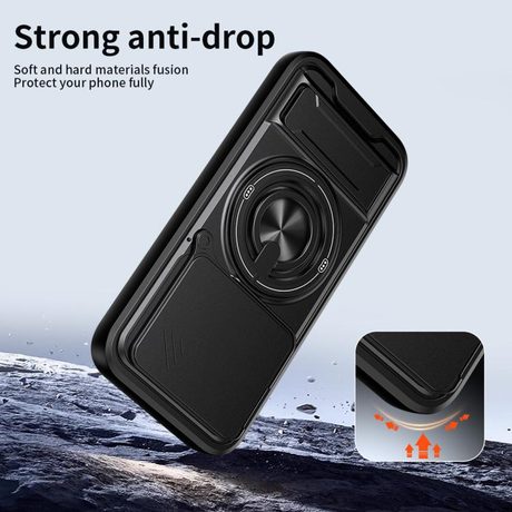 Протиударний чохол Lens Sliding Window Multifunctional Magnetic Shockproof зі шторкою камери на Xiaomi 17T Pro 5G — титановий