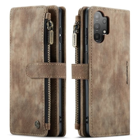 Кожаный чехол-кошелек CaseMe-C30 для Samsung Galaxy A13 4G - коричневый