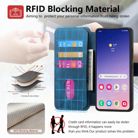 Чохол-книжка CaseNeo MagSafe RFID Anti-theft Retro Leather для Samsung Galaxy S25+ 5G - синій