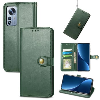 Чохол-книжка Retro Solid Color на Xiaomi 12 Pro - зелений