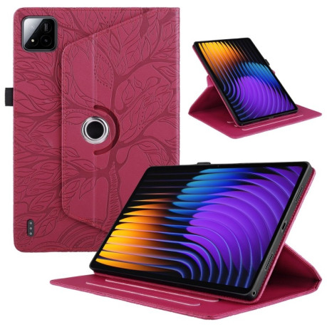 Чехол-книжка Tree Life Embossed Rotation Leather для Xiaomi Pad 7 / 7 Pro - красный