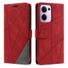 Чохол-книжка Skin Feel Splicing для OPPO Reno13 F/Reno13 FS Global/ 4G India - червоний