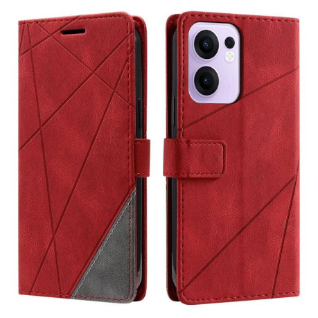 Чохол-книжка Skin Feel Splicing для OPPO Reno13 F/Reno13 FS Global/ 4G India - червоний
