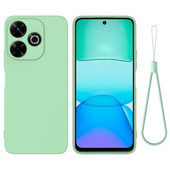 Силиконовый чехол Solid Color Liquid Silicone на Xiaomi Poco M6 4G - зеленый
